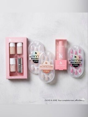 NEW Olive & June 💅🏼 3 PressOn Manicure Nail Sets, Dry Drops, and Mini Neutrals